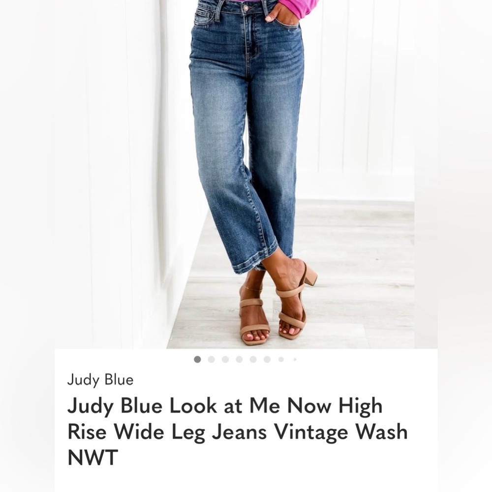 Judy Blue Look at Me Now High Rise Wide Leg Jeans Vintage Wash NWT Size 26